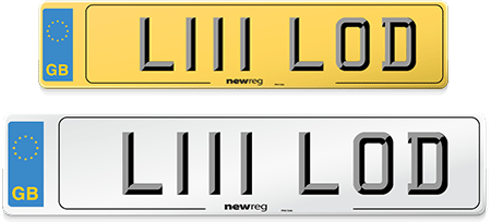 Example of a vehicle number from NewReg's cheapest number plates choices